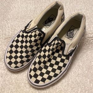 Vans checkered men size 6.5 or women size 8 slip on